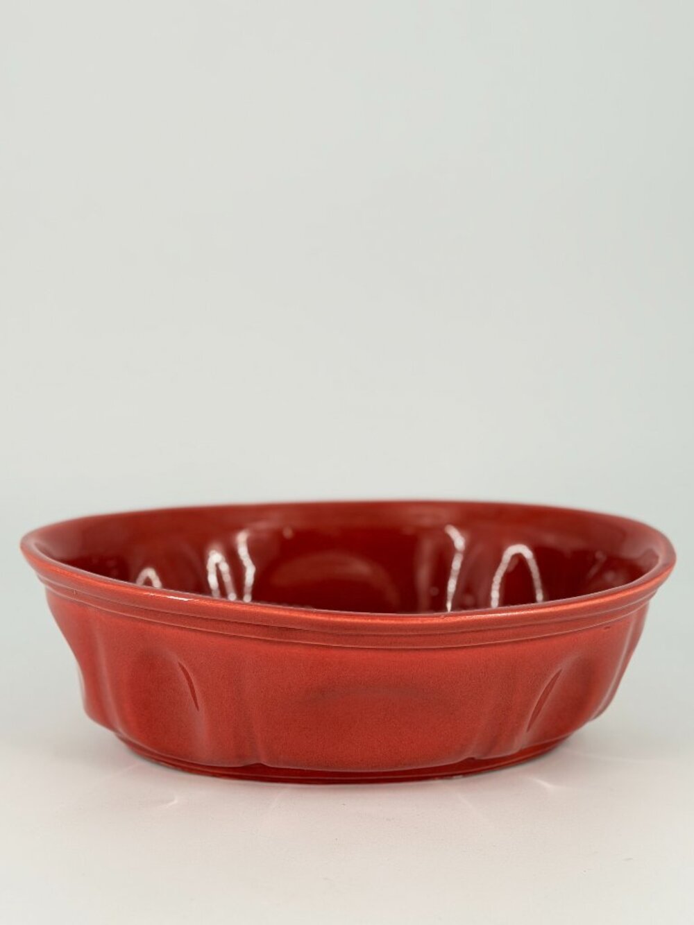 Vintage Haeger 3929 Red Pottery Oval Bowl Planter MCM USA
